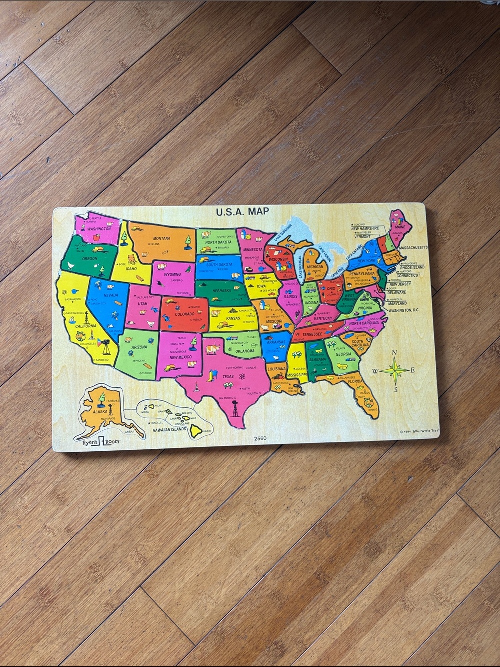 USA Map Wooden Puzzle